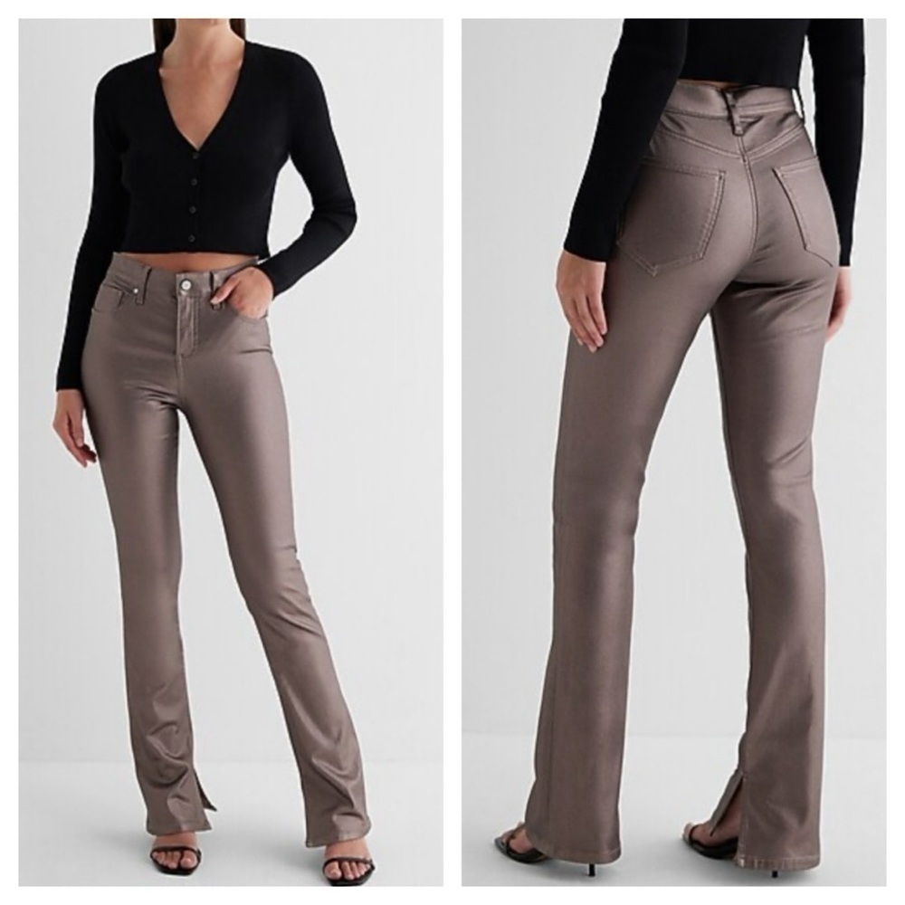 Express Mid Rise Metallic Coated Skyscraper Jeans size 25